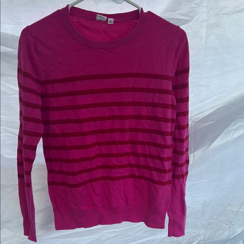 GAP Pink Fitted Ribbed Hoodie